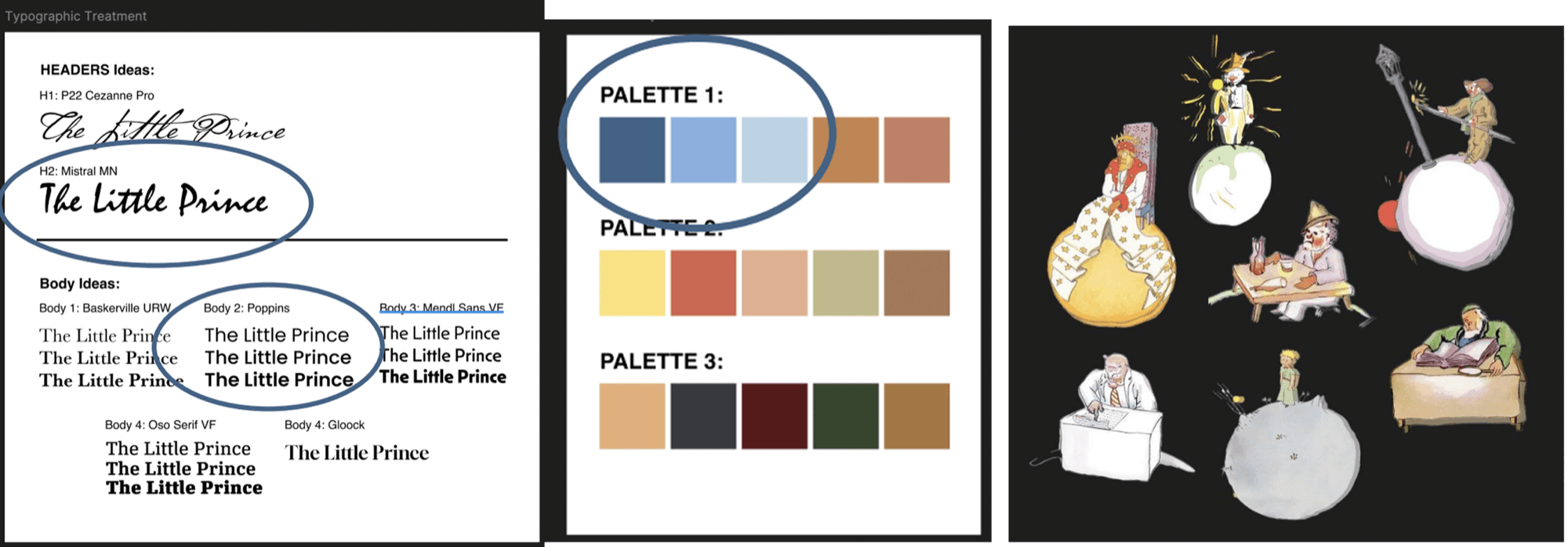 Typography and color palette