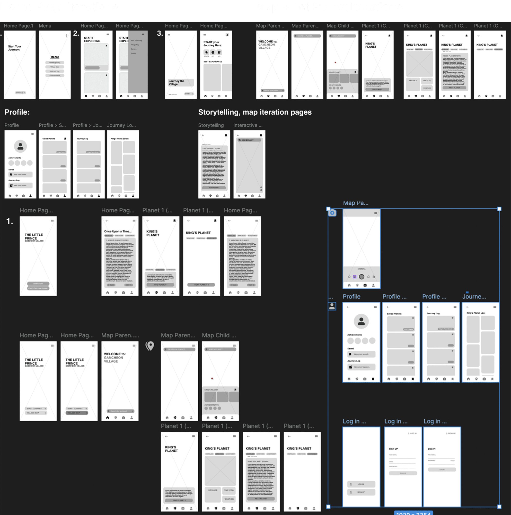 Wireframe iteration 1