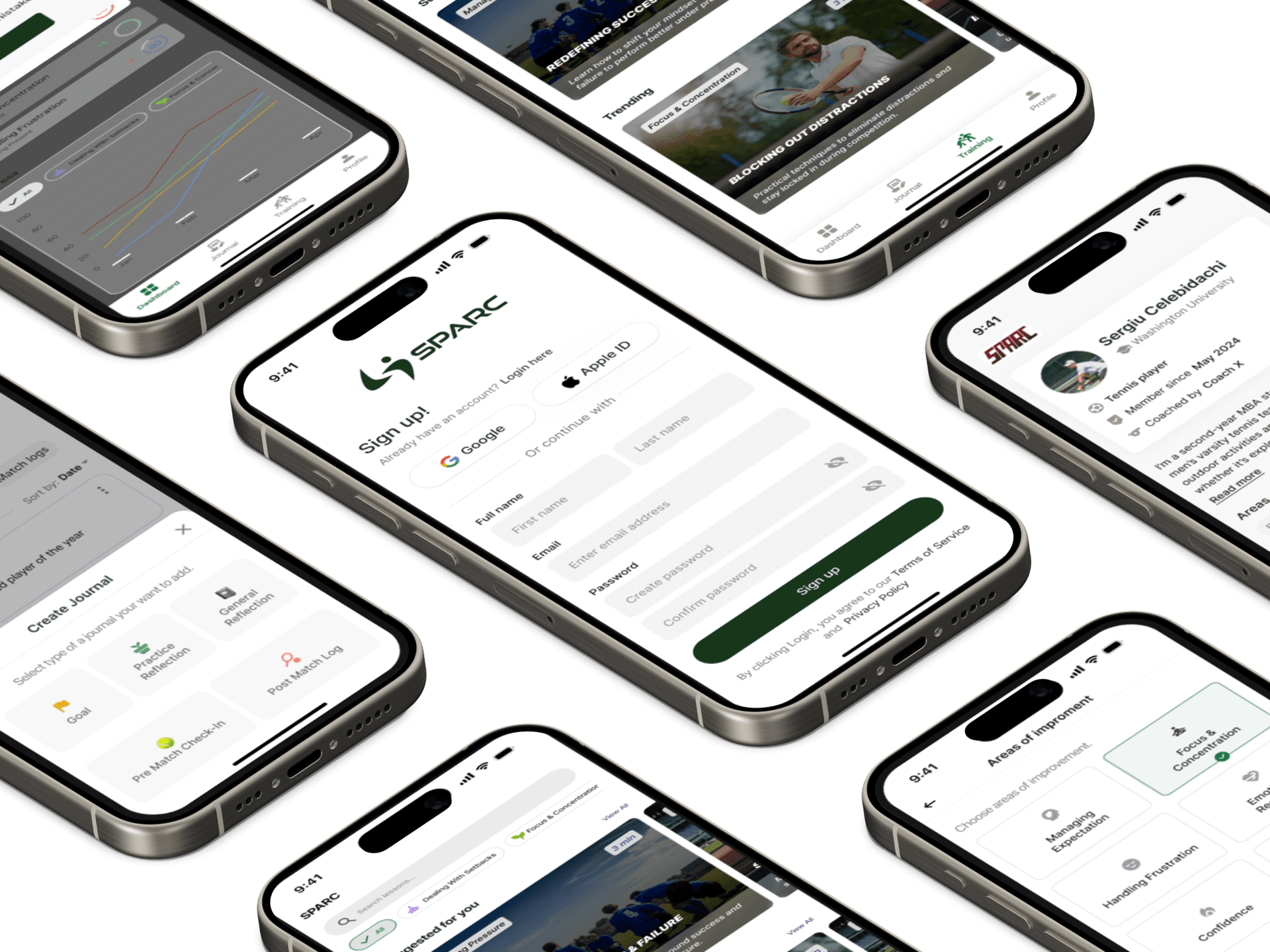 SPARC app screens overview